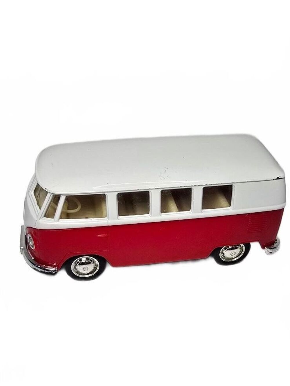 Vintage Volkswagen Red and White Miniature Camper Van Model